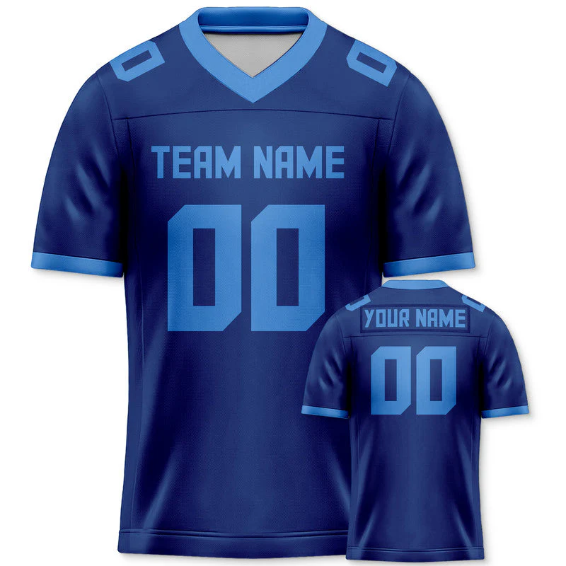 Custom Royal Powder Blue Mesh Authentic Football Jersey