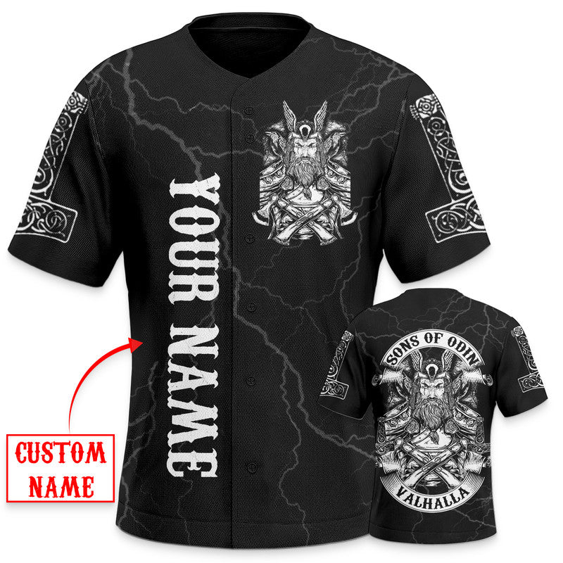 Son Of Odin Till Valhalla Viking Custom Baseball Jersey