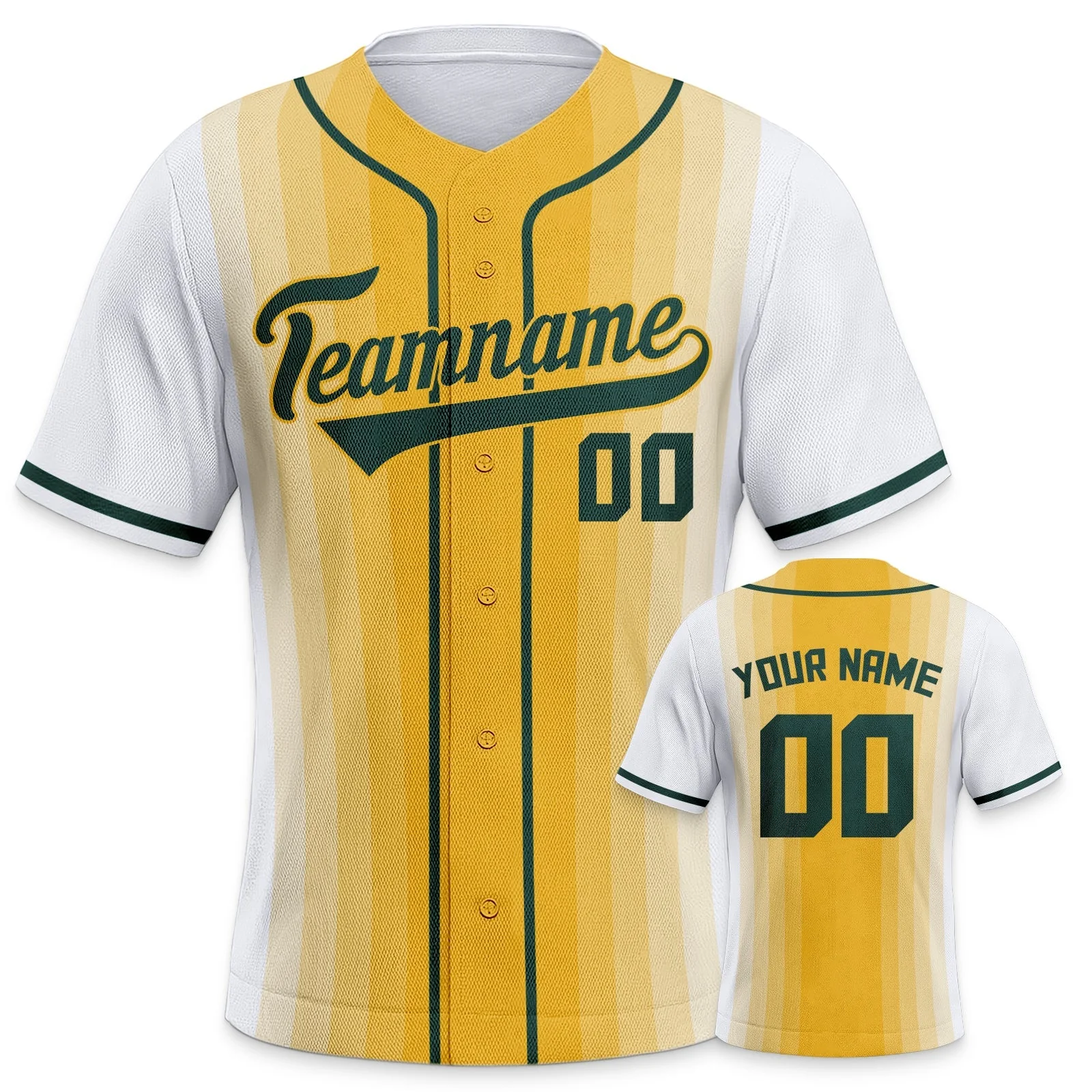 Custom White Kelly Green-Gold Creative  Cool Concept Authentic Baseball Jersey