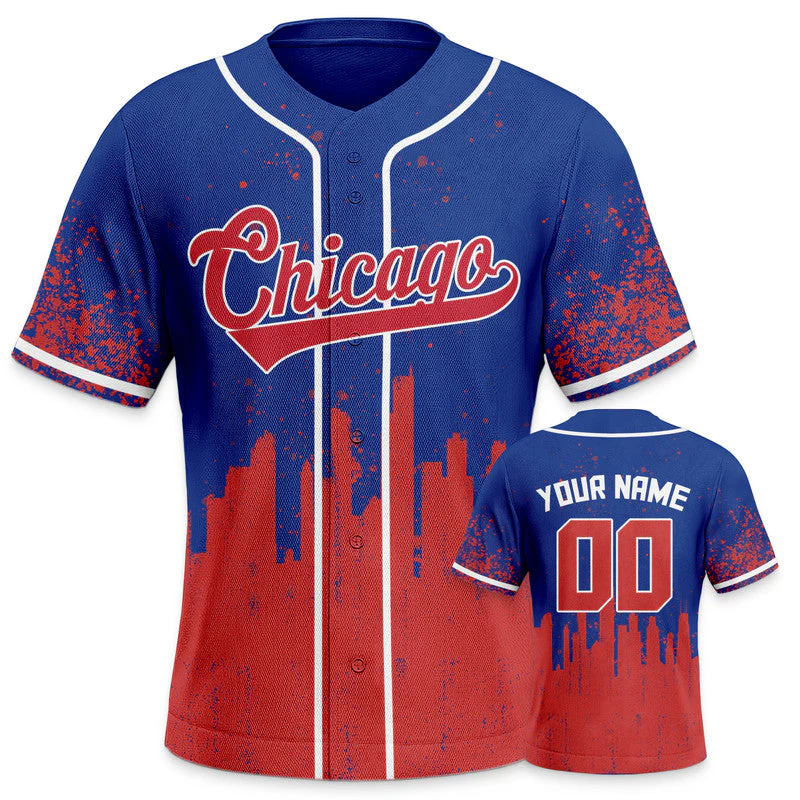 Custom 3D Graffiti Royal Red-White Authentic Baseball Silhouette Jersey