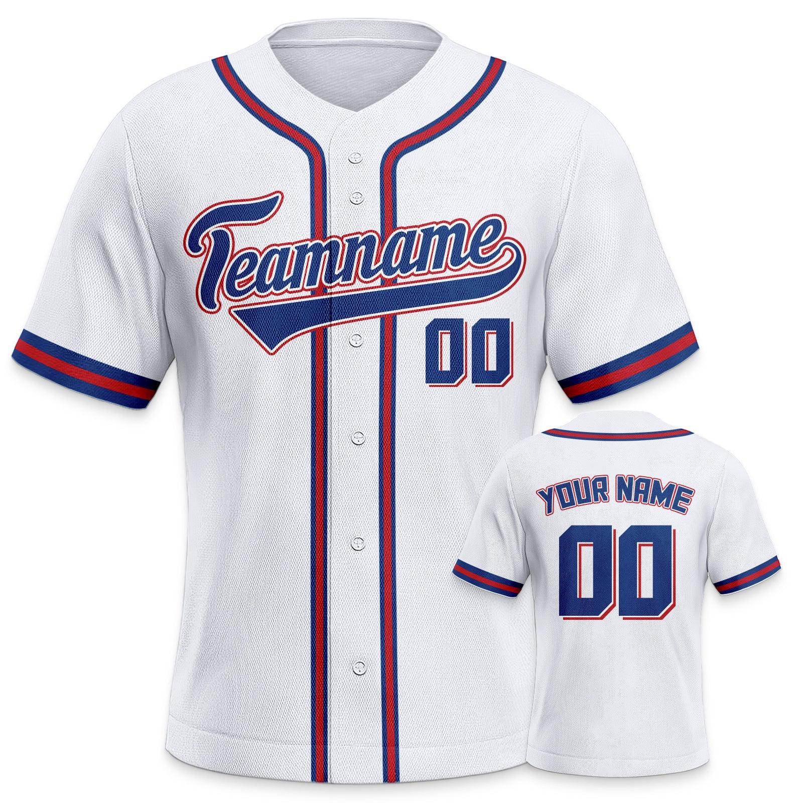 Custom White Royal-Red Authentic Classic Baseball Jersey