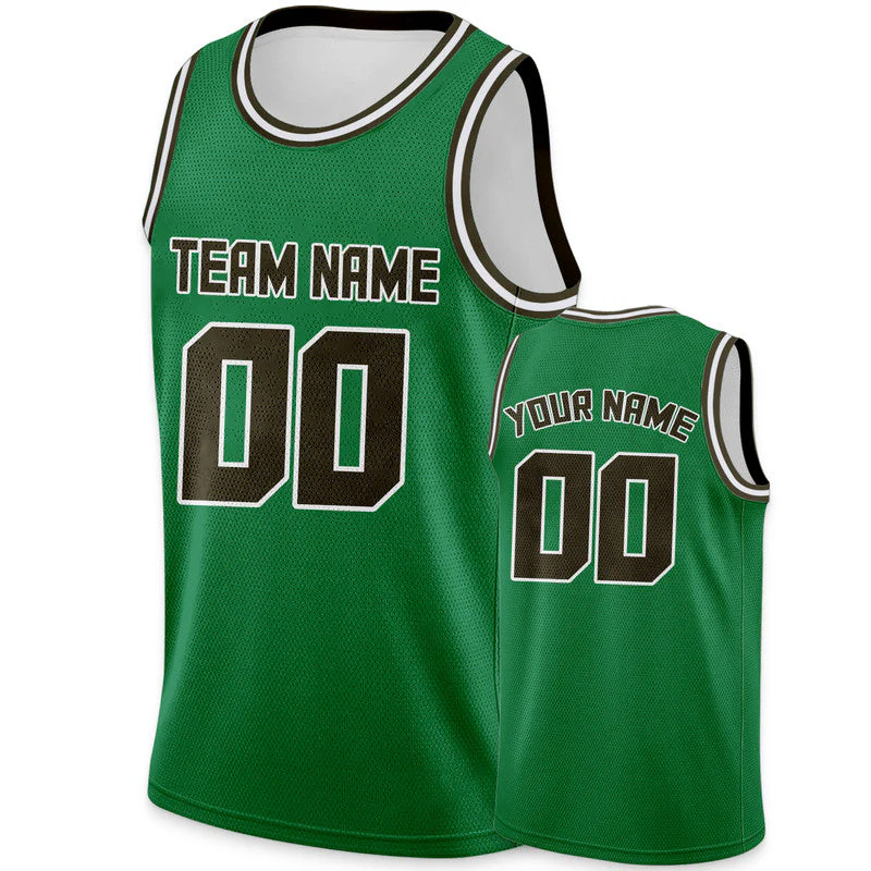 Custom Green Olive Round Neck Rib-Knit Basketball Jersey