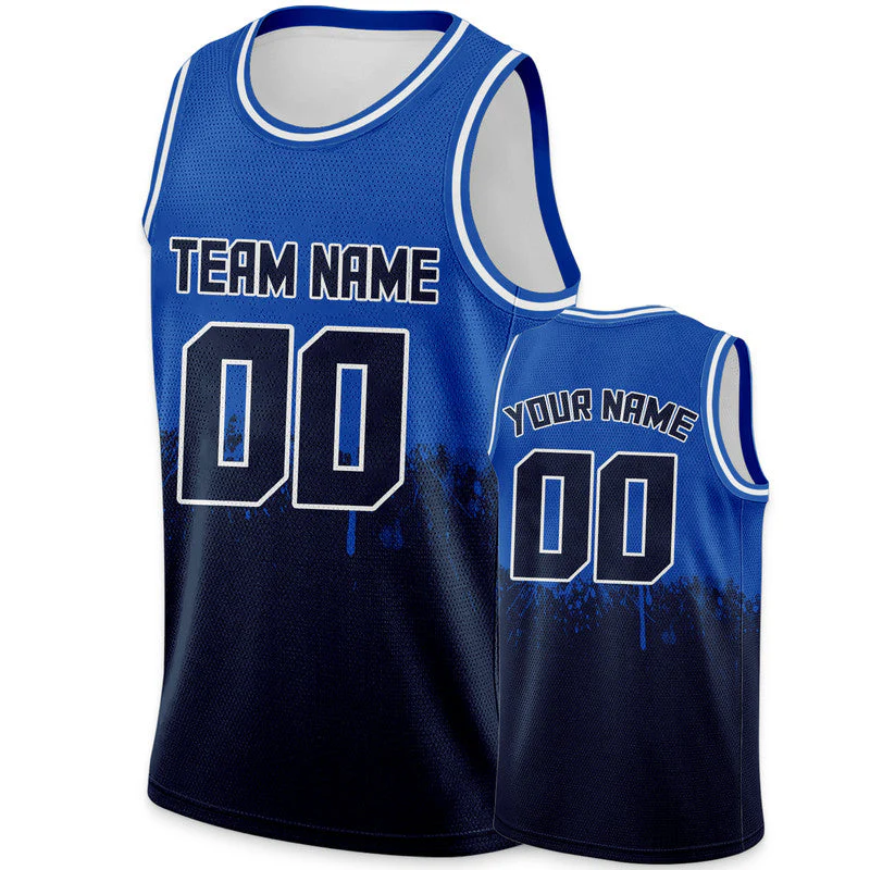 Custom Royal Black-White Authentic Spilt Fashion Basketball Jersey