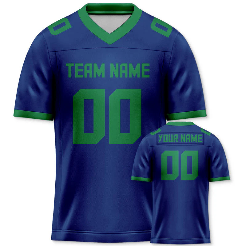Custom Royal Green Mesh Authentic Football Jersey