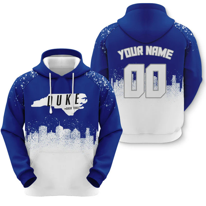 Custom Sports Pullover Sweatshirt Colleage Basketball Graffiti Map Duke  Fashion Hoodie