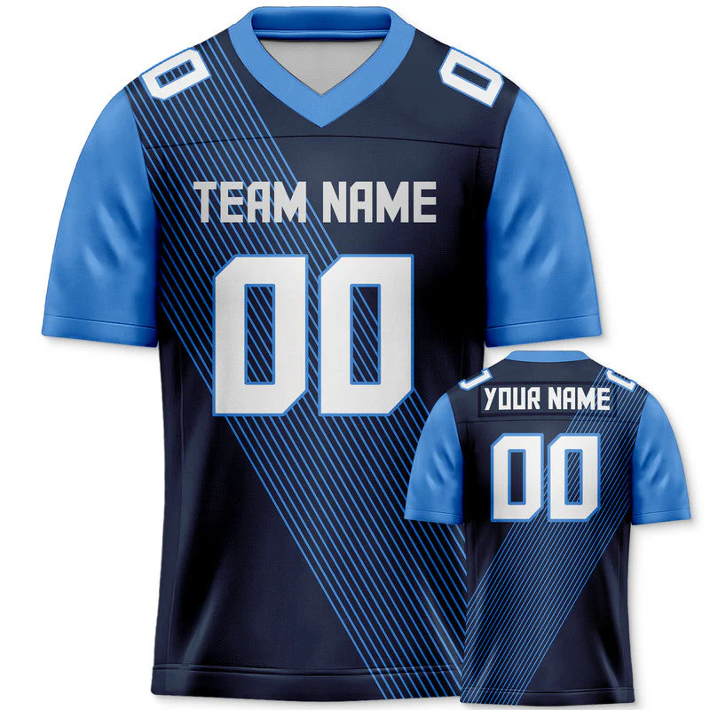 Custom Navy White-Powder Blue Concept Version Authentic Football Jersey