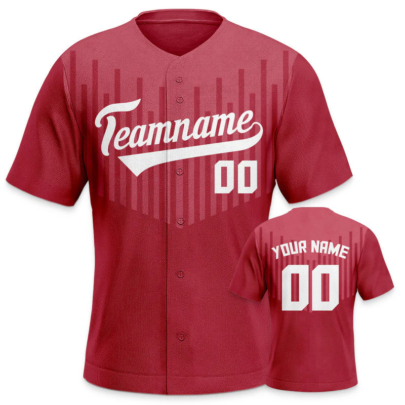 Custom Red White Creative  Cool Concept Authentic Baseball Jersey